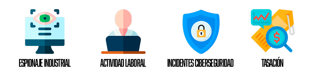 ICONOS ESPIONAJE LABORAL TASACION CIBERSEGURIDAD
